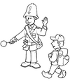 l&aacute;minas para imprimir d&iacute;a del trabajo. trabajador policia